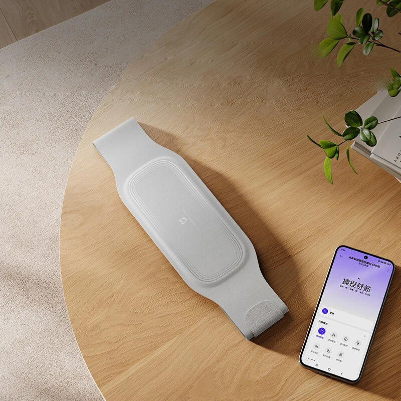 (image for) XIAOMI Mijia EMS Smart Waist Massager Dual Frequency Portable Rechargeable Hot Compress Massage Heated Belt with 14 Modes APP Control Pain Relief